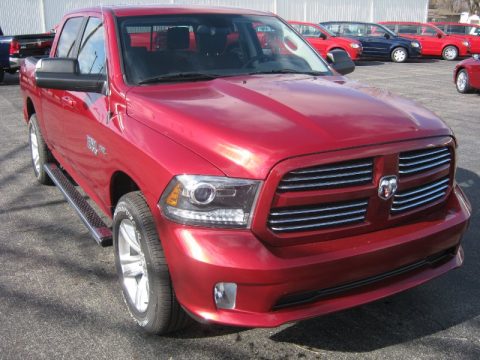 Deep Cherry Red Pearl Ram 1500 Sport Crew Cab 4x4.  Click to enlarge.