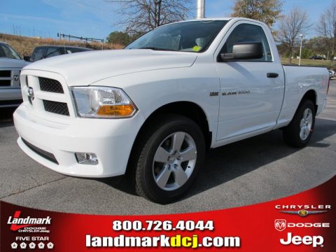 Bright White Dodge Ram 1500 Express Regular Cab.  Click to enlarge.