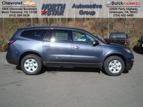 Atlantis Blue Metallic Chevrolet Traverse LS AWD.  Click to enlarge.