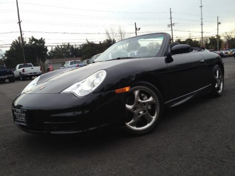 Black Porsche 911 Carrera 4 Cabriolet.  Click to enlarge.