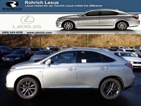 Silver Lining Metallic Lexus RX 350 F Sport AWD.  Click to enlarge.