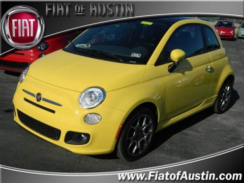 Giallo (Yellow) Fiat 500 Sport.  Click to enlarge.
