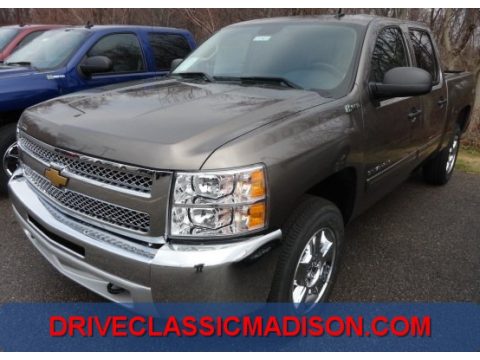 Mocha Steel Metallic Chevrolet Silverado 1500 Hybrid Crew Cab 4WD.  Click to enlarge.