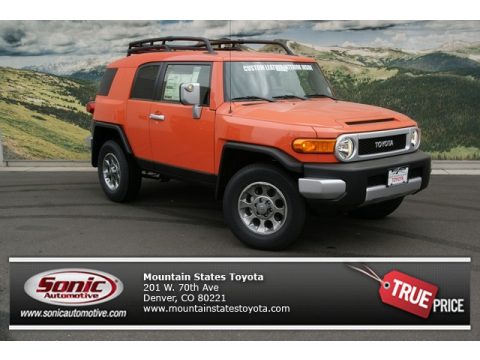 Magma Orange Toyota FJ Cruiser 4WD.  Click to enlarge.