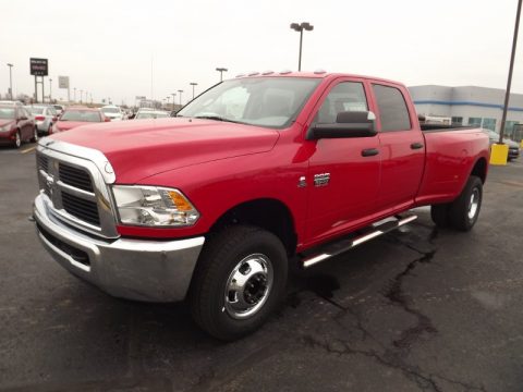 Flame Red Dodge Ram 3500 HD ST Crew Cab 4x4 Dually.  Click to enlarge.
