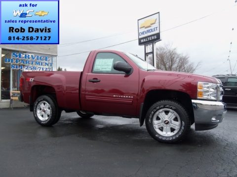 Deep Ruby Metallic Chevrolet Silverado 1500 LT Regular Cab 4x4.  Click to enlarge.