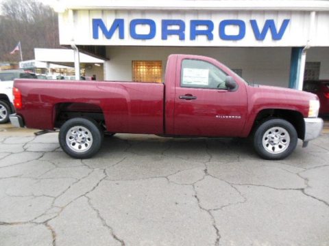 Deep Ruby Metallic Chevrolet Silverado 1500 LS Regular Cab.  Click to enlarge.