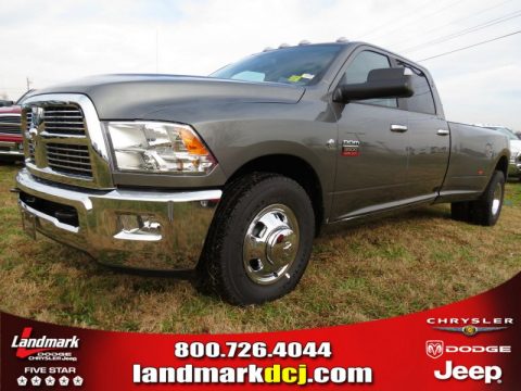 Mineral Gray Pearl Dodge Ram 3500 HD Big Horn Crew Cab Dually.  Click to enlarge.