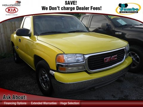 Yellow GMC Sierra 1500 SL Regular Cab.  Click to enlarge.