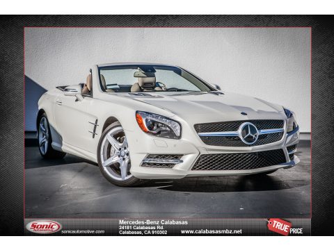 Diamond White Metallic Mercedes-Benz SL 550 Roadster.  Click to enlarge.