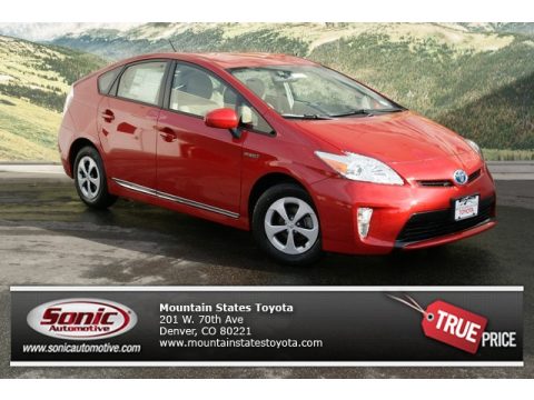 Barcelona Red Metallic Toyota Prius Two Hybrid.  Click to enlarge.