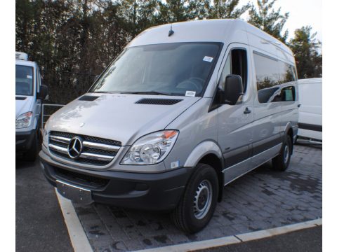 Brilliant Silver Metallic Mercedes-Benz Sprinter 2500 High Roof Passenger Van.  Click to enlarge.