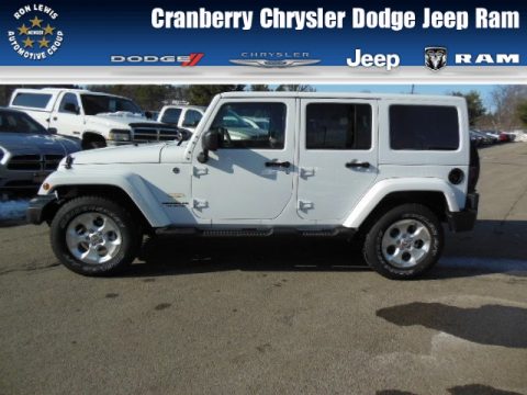 Bright White Jeep Wrangler Unlimited Sahara 4x4.  Click to enlarge.