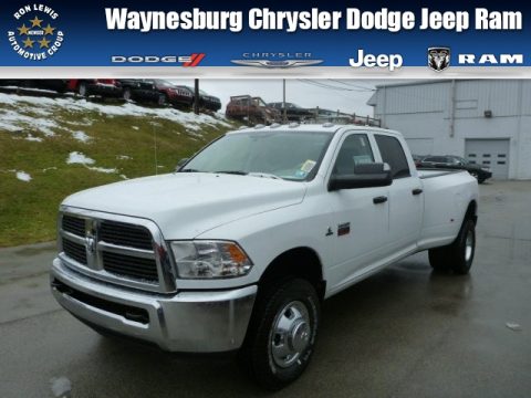 Bright White Dodge Ram 3500 HD ST Crew Cab 4x4 Dually.  Click to enlarge.