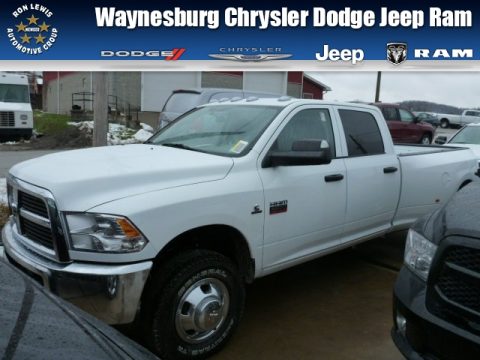 Bright White Dodge Ram 3500 HD ST Crew Cab 4x4 Dually.  Click to enlarge.