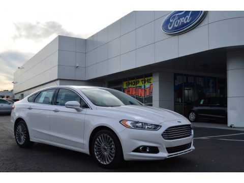 White Platinum Metallic Tri-coat Ford Fusion Titanium AWD.  Click to enlarge.