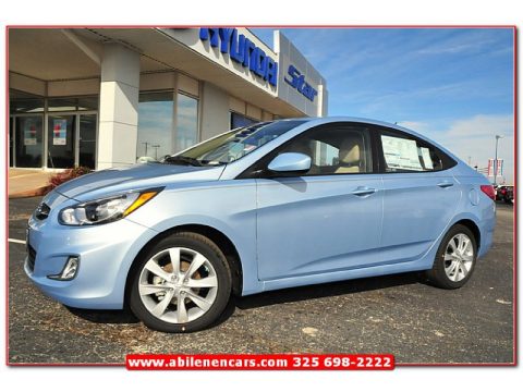 Clearwater Blue Hyundai Accent GLS 4 Door.  Click to enlarge.