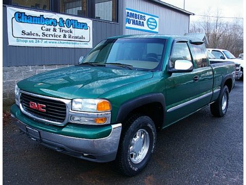 Meadow Green Metallic GMC Sierra 1500 SLE Extended Cab 4x4.  Click to enlarge.