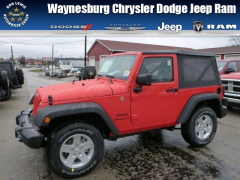 Rock Lobster Red Jeep Wrangler Sport S 4x4.  Click to enlarge.