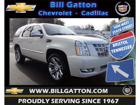 White Diamond Tricoat Cadillac Escalade Platinum AWD.  Click to enlarge.