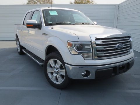 White Platinum Metallic Tri-Coat Ford F150 Lariat SuperCrew.  Click to enlarge.