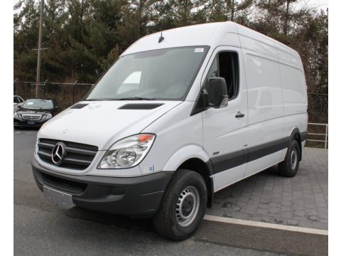 Arctic White Mercedes-Benz Sprinter 2500 High Roof Cargo Van.  Click to enlarge.