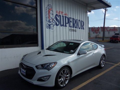 White Satin Pearl Hyundai Genesis Coupe 3.8 Track.  Click to enlarge.
