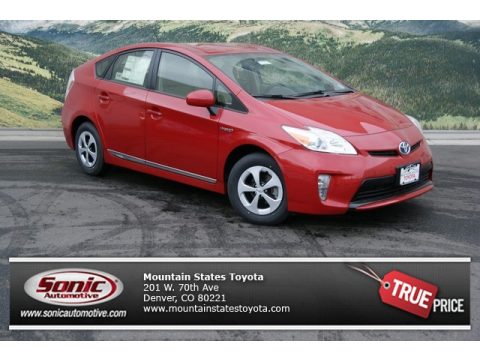 Barcelona Red Metallic Toyota Prius Three Hybrid.  Click to enlarge.