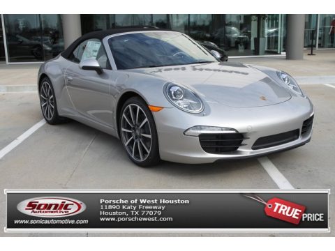 Platinum Silver Metallic Porsche 911 Carrera Cabriolet.  Click to enlarge.