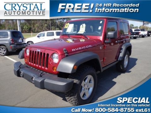 Deep Cherry Red Crystal Pearl Jeep Wrangler Rubicon 4X4.  Click to enlarge.