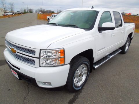 Summit White Chevrolet Silverado 1500 LTZ Crew Cab 4x4.  Click to enlarge.