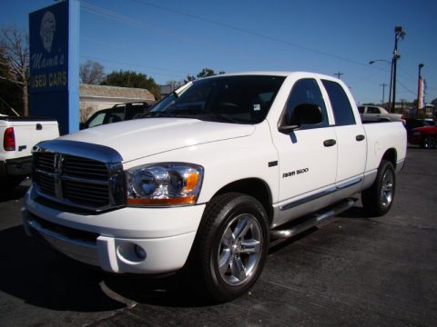 Bright White Dodge Ram 1500 Laramie Quad Cab.  Click to enlarge.