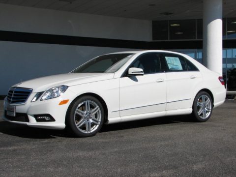 Arctic White Mercedes-Benz E 350 4Matic Sedan.  Click to enlarge.