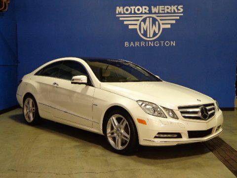 Diamond White Metallic Mercedes-Benz E 350 Coupe.  Click to enlarge.