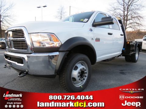 Bright White Dodge Ram 4500 HD SLT Crew Cab Chassis 4x4.  Click to enlarge.