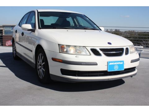 Polar White Saab 9-3 Linear Sedan.  Click to enlarge.