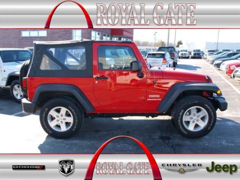 Flame Red Jeep Wrangler Sport S 4x4.  Click to enlarge.