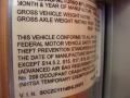 Info Tag of 2008 Lotus Elise SC Supercharged #24