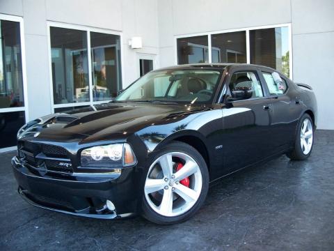 Brilliant Black Crystal Pearl 2009 Dodge Charger SRT-8 with Dark Slate Gray 