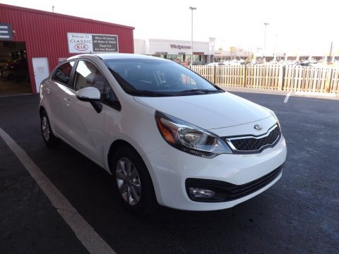 Clear White Kia Rio EX Sedan.  Click to enlarge.