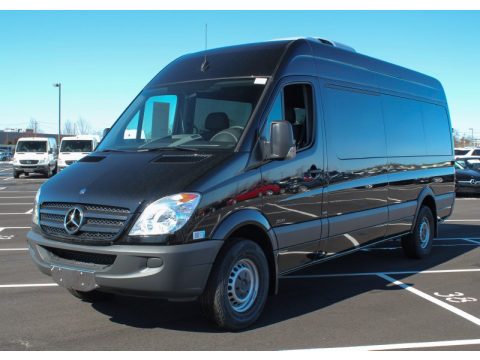 Jet Black Mercedes-Benz Sprinter 2500 High Roof Passenger Van.  Click to enlarge.