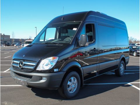 Jet Black Mercedes-Benz Sprinter 2500 High Roof Passenger Van.  Click to enlarge.