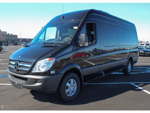 Jet Black Mercedes-Benz Sprinter 2500 High Roof Passenger Van.  Click to enlarge.