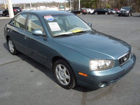 Light Ocean Blue Hyundai Elantra GLS Sedan.  Click to enlarge.