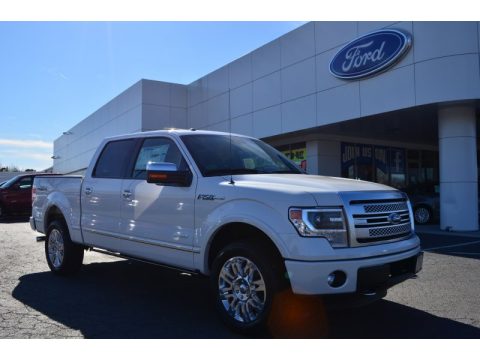 White Platinum Metallic Tri-Coat Ford F150 Platinum SuperCrew 4x4.  Click to enlarge.