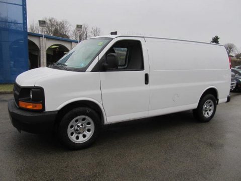 Summit White Chevrolet Express 1500 AWD Cargo Van.  Click to enlarge.