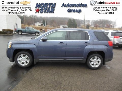 Atlantis Blue Metallic GMC Terrain SLE AWD.  Click to enlarge.
