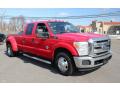 Front 3/4 View of 2012 Ford F350 Super Duty XLT Crew Cab 4x4 Dually #8