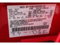 Ford Color Code F1 Vermillion Red #19