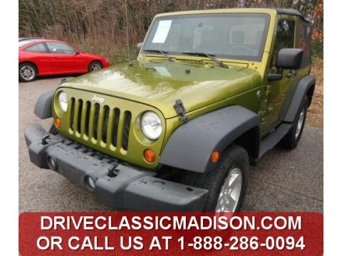 Rescue Green Metallic Jeep Wrangler X 4x4.  Click to enlarge.